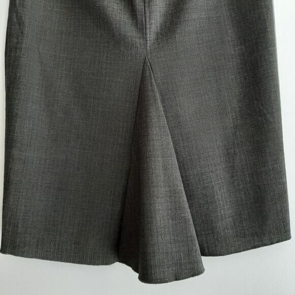 BCBG / Max Azria Julia Wool Blend Pencil Skirt Back Pleat Grey Sz 0 - Picture 8 of 12